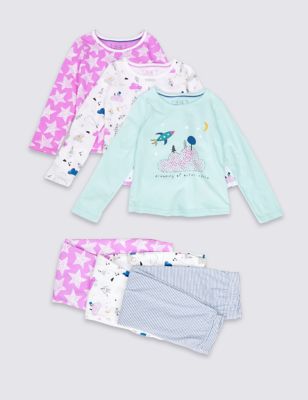 3 Pack Pure Cotton Spaceship Pyjamas &#40;1-8 Years&#41;